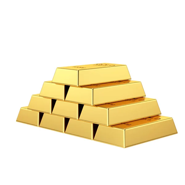 stock image Gold bars. 3D element. 3D illustration.