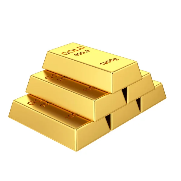Gouden Staven Goud Gouden Ingot Illustratie — Stockfoto