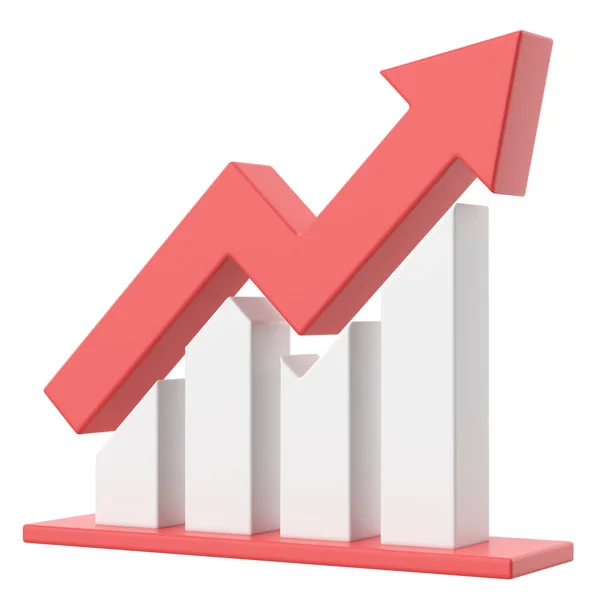 stock image Growth graph, Growth chart. 3D illustration.