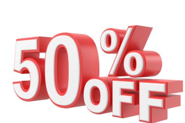 Yüzde 3D yüzde elli indirim. % 50 indirimli. % 50 indirim..