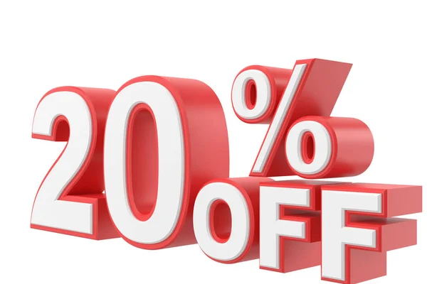 stock image 3D twenty percent off. 20% off. 20% sale.