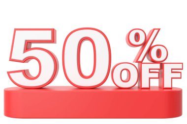 Yüzde 3D yüzde elli indirim. % 50 indirimli. % 50 indirim..