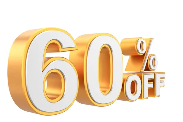 stock image 3D sixty percent off. 60% off. 60% sale. 3D illustration.