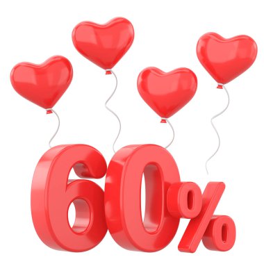 Sevgililer günü. Yüzde 60 indirim. % 60 indirim.