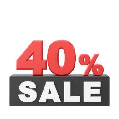 Yüzde 3D 40 indirim. % 40 indirimli. İndirimli pankart dekorasyonu.