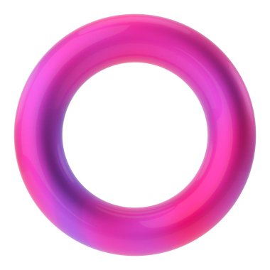 Üç boyutlu daire şeklinde. 3B geometrik şekil.