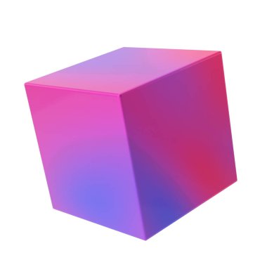 3 boyutlu küp şeklinde. 3B geometrik şekil.