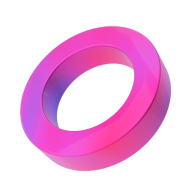 Üç boyutlu daire şeklinde. 3B geometrik şekil.