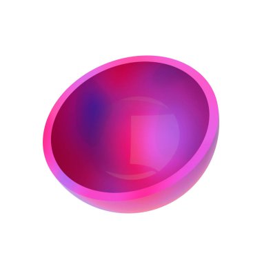 Üç boyutlu yarım daire şeklinde. 3B geometrik şekil.