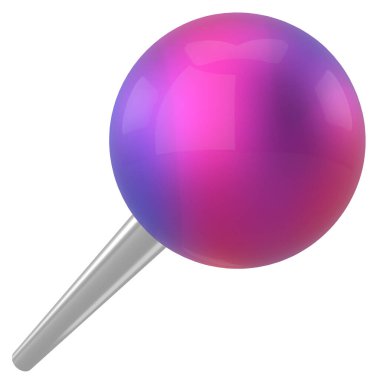 Pimi çek. Çizim iğnesi. Üç boyutlu pim. 3B illüstrasyon.