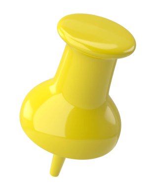 Pimi çek. Çizim iğnesi. Üç boyutlu pim. 3B illüstrasyon.