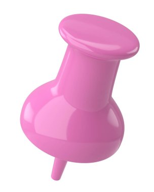 Pimi çek. Çizim iğnesi. Üç boyutlu pim. 3B illüstrasyon.