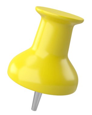 Pimi çek. Çizim iğnesi. Üç boyutlu pim. 3B illüstrasyon.