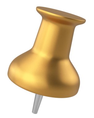 Pimi çek. Çizim iğnesi. Üç boyutlu pim. 3B illüstrasyon.