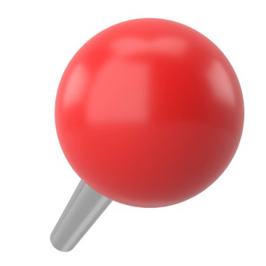 Pimi çek. Çizim iğnesi. Üç boyutlu pim. 3B illüstrasyon.