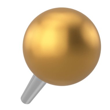 Pimi çek. Çizim iğnesi. Üç boyutlu pim. 3B illüstrasyon.