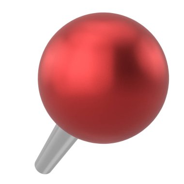 Pimi çek. Çizim iğnesi. Üç boyutlu pim. 3B illüstrasyon.