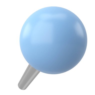 Pimi çek. Çizim iğnesi. Üç boyutlu pim. 3B illüstrasyon.