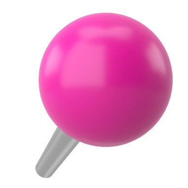 Pimi çek. Çizim iğnesi. Üç boyutlu pim. 3B illüstrasyon.