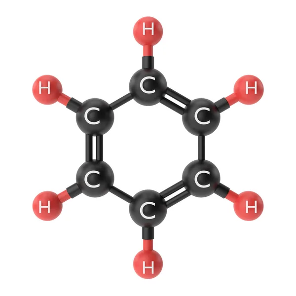 C6H6 Formuła Chemiczna Benzenu Struktura Chemiczna Ilustracja — Zdjęcie stockowe