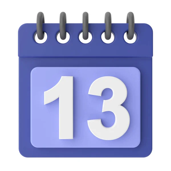 13E Dertiende Dag Van Maand Kalender Icoon — Stockfoto