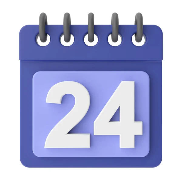 24E Vierentwintigste Dag Van Maand Kalender Icoon — Stockfoto