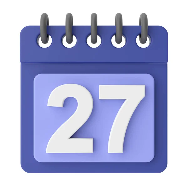 27E Zevenentwintigste Dag Van Maand Kalender Icoon — Stockfoto