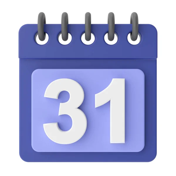 31日 月の31日 3Dカレンダーアイコン — ストック写真
