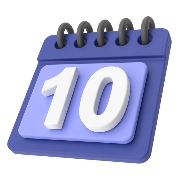 10Th Décimo Dia Mês Ícone Calendário — Fotografia de Stock