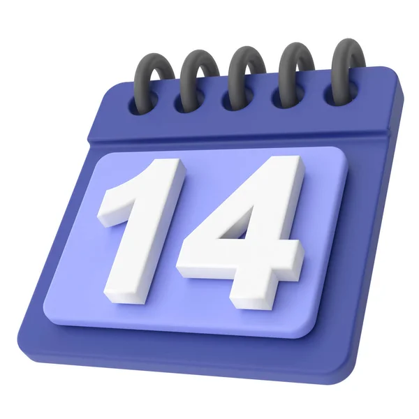 14E Veertiende Dag Van Maand Kalender Icoon — Stockfoto