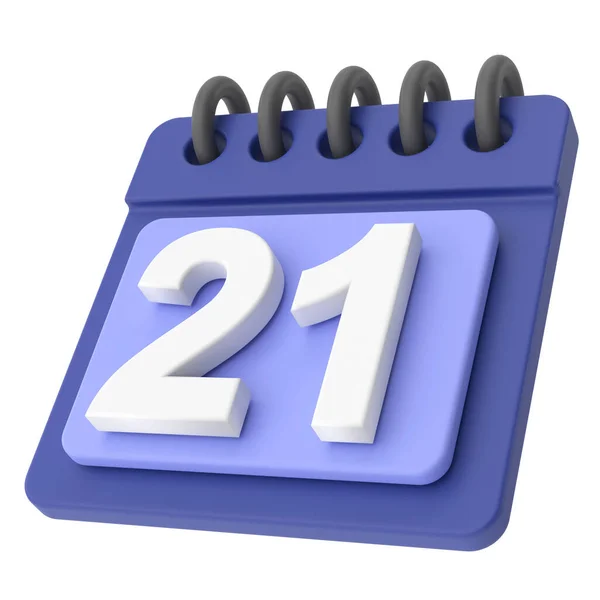 21E Eenentwintigste Dag Van Maand Kalender Icoon — Stockfoto