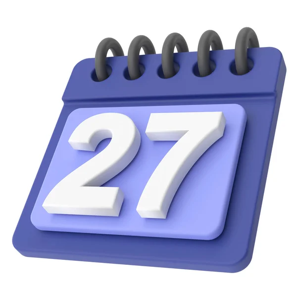 27E Zevenentwintigste Dag Van Maand Kalender Icoon — Stockfoto