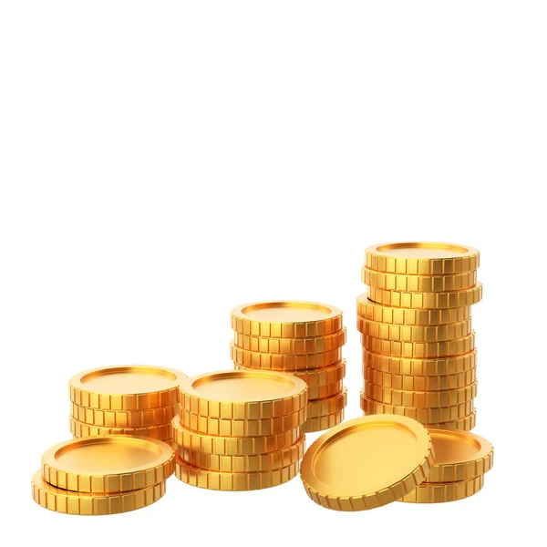 Goldene Münze Münzen Stapeln Sich Element Illustration — Stockfoto
