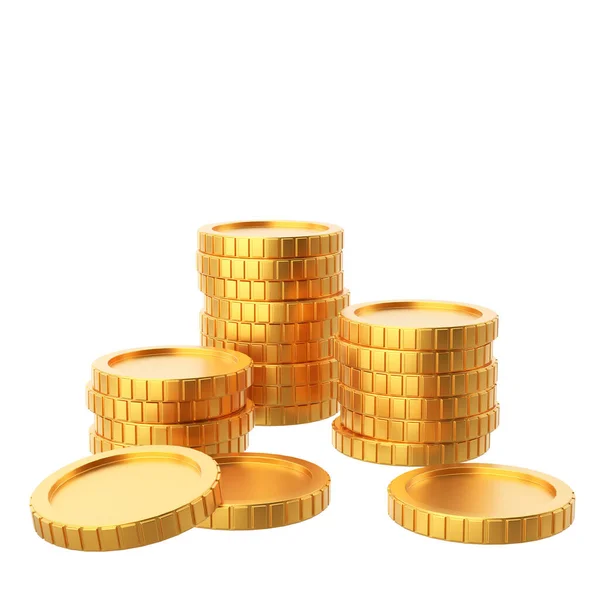 金貨だ コイン積み上げ 3D要素 3Dイラスト — ストック写真