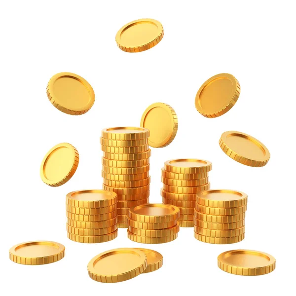 Золотая Монета Куча Монет Элемент Иллюстрация — стоковое фото