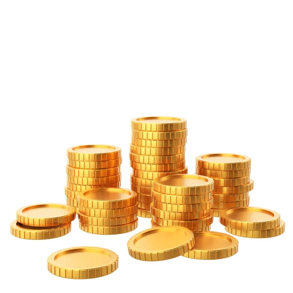 Gouden Munt Muntenstapel Illustratie — Stockfoto