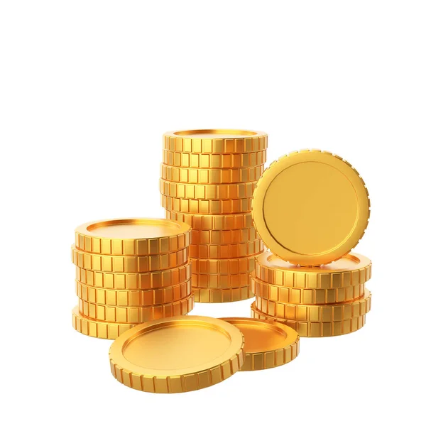 Moneda Oro Monedas Apiladas Ilustración —  Fotos de Stock