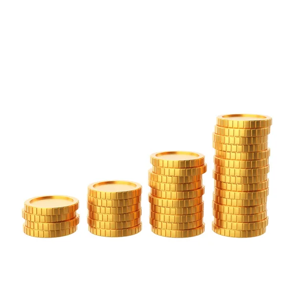 Moneda Oro Monedas Apiladas Ilustración —  Fotos de Stock