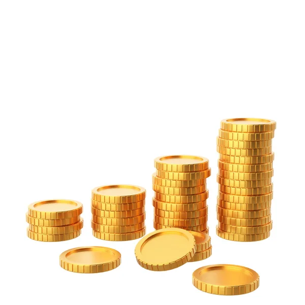 Goldene Münze Münzen Stapeln Sich Illustration — Stockfoto