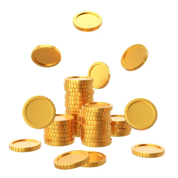 Χρυσό Νόμισμα Στοίβα Νομισμάτων Απεικόνιση — Φωτογραφία Αρχείου