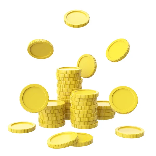 Трехмерные Монеты Иллюстрация — стоковое фото