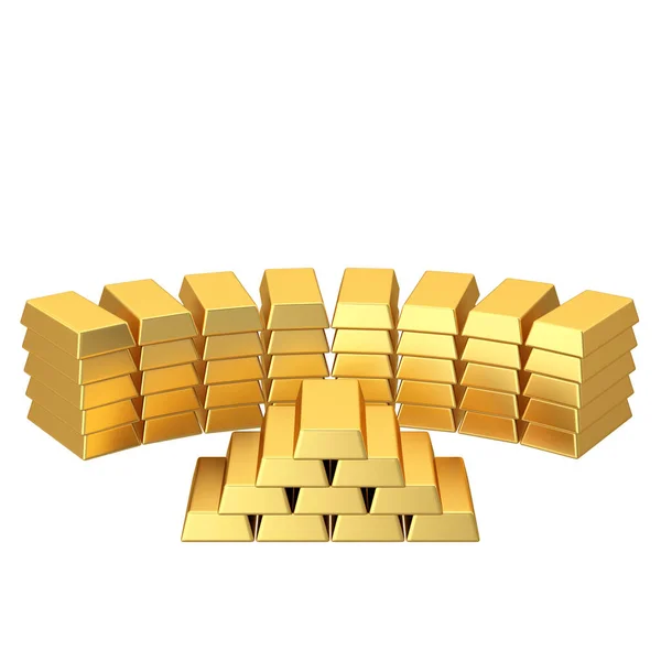 Gold Bars Gold Bullion Gold Ingot Illustration — Stock Photo, Image