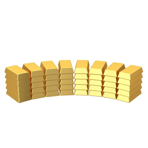Gold Bars Gold Bullion Gold Ingot Illustration — Stock Photo, Image