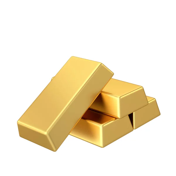 金の棒 金の弾だ 金のインゴット 3Dイラスト — ストック写真