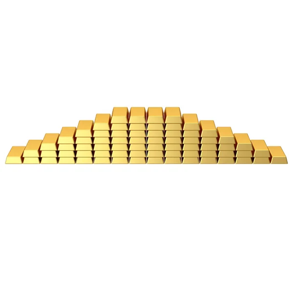 金の棒 金の弾だ 金のインゴット 3Dイラスト — ストック写真
