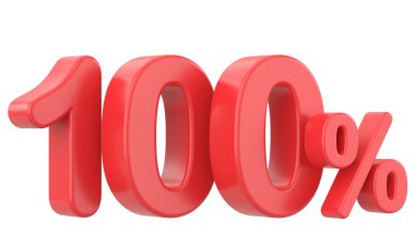 % 100 üç boyutlu. Yüzde yüz. 3B illüstrasyon.