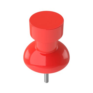 Üç boyutlu pim. Pimi çek. Üç boyutlu element. 3B illüstrasyon.