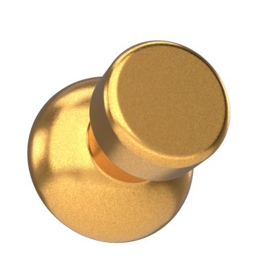 Pimi çek. Çizim iğnesi. Üç boyutlu pim. 3B illüstrasyon.