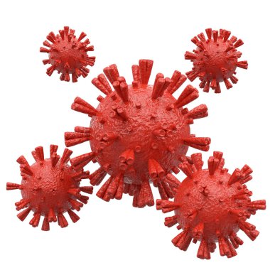 Üç boyutlu virüs. Corona Virüs Hastalığı. Üç boyutlu element. 3B illüstrasyon.