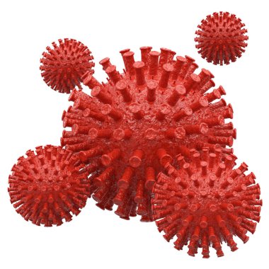 Üç boyutlu virüs. Corona Virüs Hastalığı. Üç boyutlu element. 3B illüstrasyon.